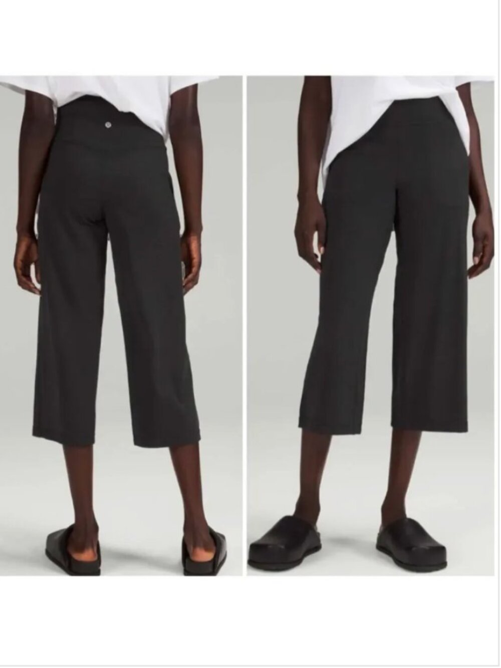 Lululemon Align Wide Leg Super-High-Rise Crop Black Size 8 Pockets Cropped Capri